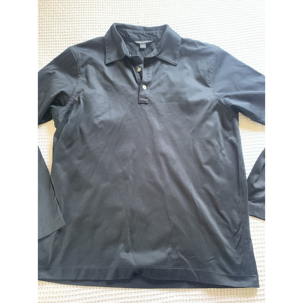 Banana Republic Mens Large Polo shirt Long Sleeves Black